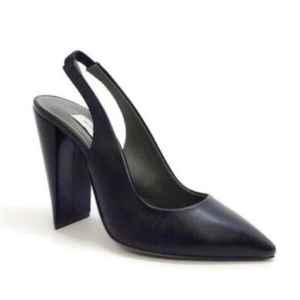 𝅺Fausto Santini Lametta Black Slingback Pumps Heels NIB